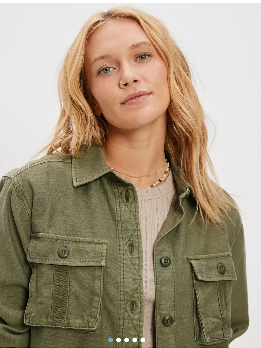 American Eagle Outfitters Olive Green Lightweight Utility Jacket